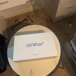 OFF WHITE Leather Logo Slides